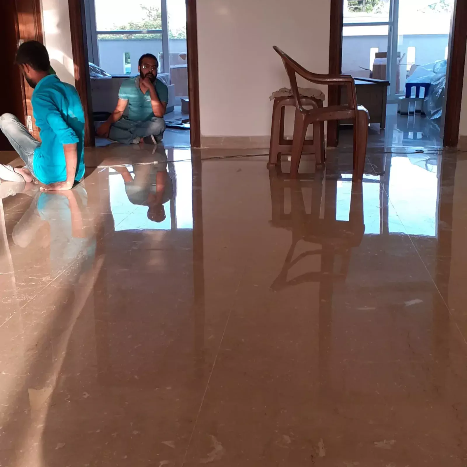 Marble Floor Polishing With Epoxy